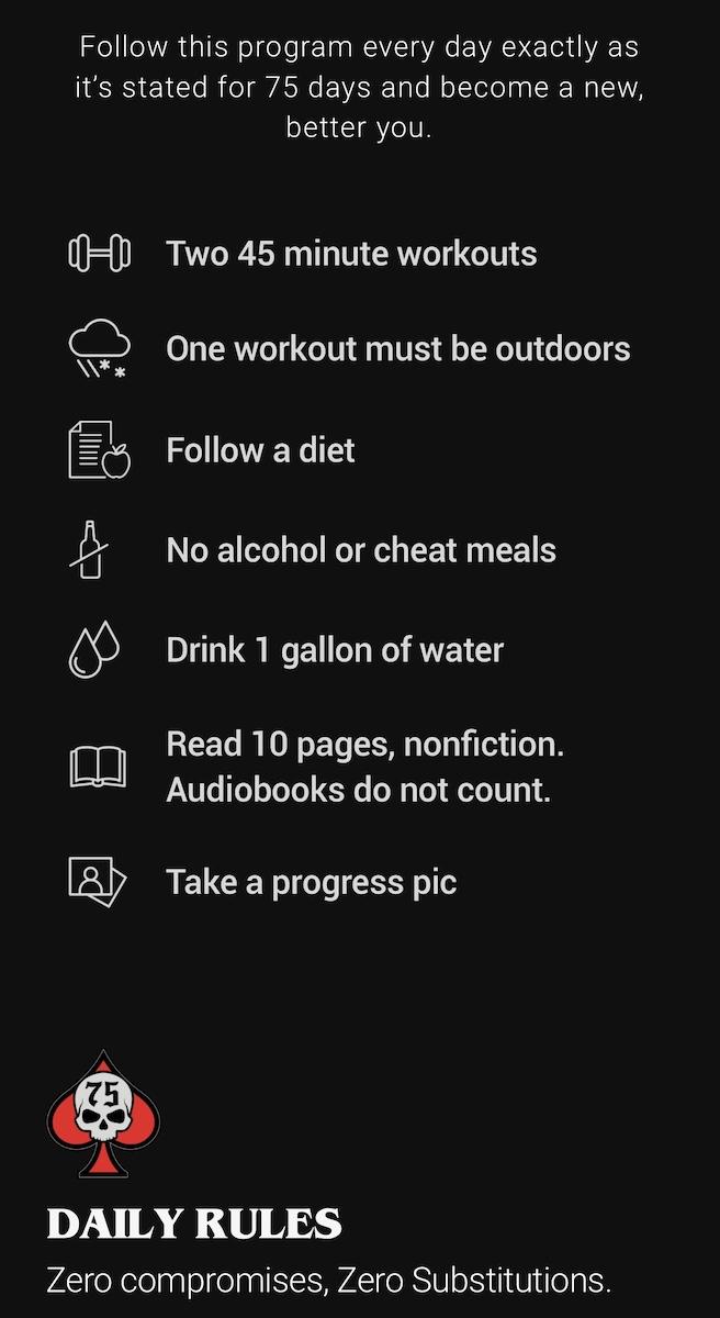 Rules - 120 75 Hard Motivation Quotes